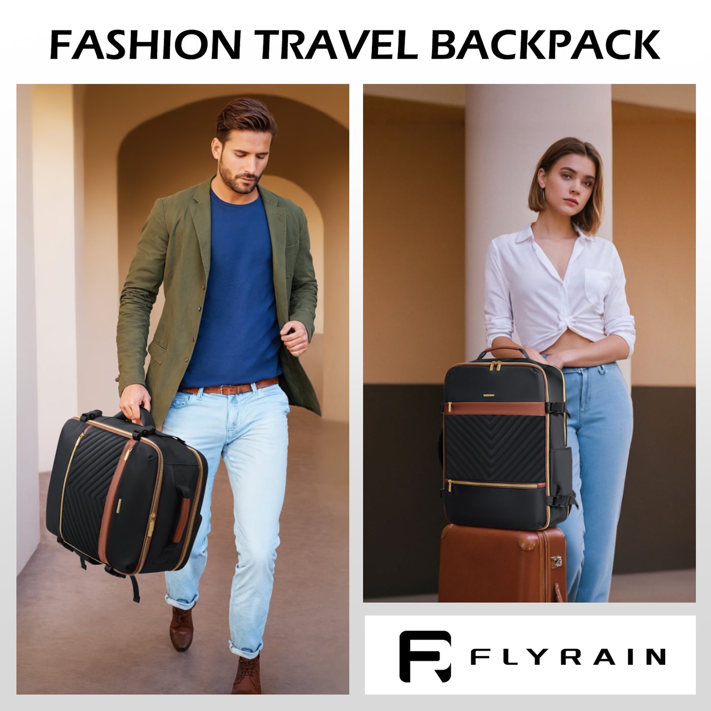 Large Travel Backpack for Women Men: 40L Carry on Backpack for Airplanes Personal Item Traveling Bookbag with Luggage Strap Laptop Backpacks Anti Theft Weekender Hiking Suitcase Bag Black