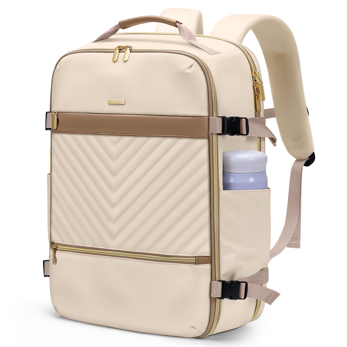 Large Travel Backpack for Women Men: 40L Carry on Backpack for Airplanes Personal Item Traveling Bookbag with Luggage Strap Laptop Backpacks Anti Theft Weekender Hiking Suitcase Bag Beige