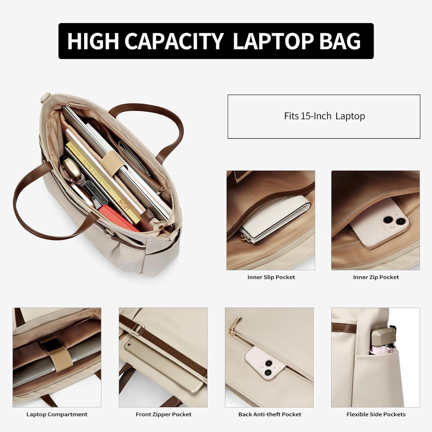 Laptop-Tragetasche für Damen, für die Arbeit, auf Reisen, stilvolle Handtasche, TEST！！！
