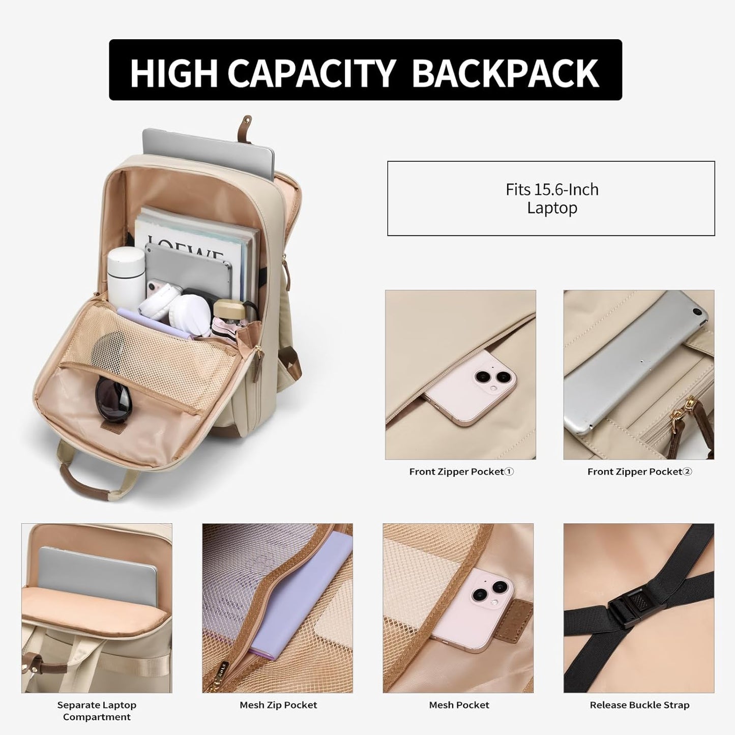 Laptop-Rucksack für Damen mit schickem Tragedesign, TEST！！！