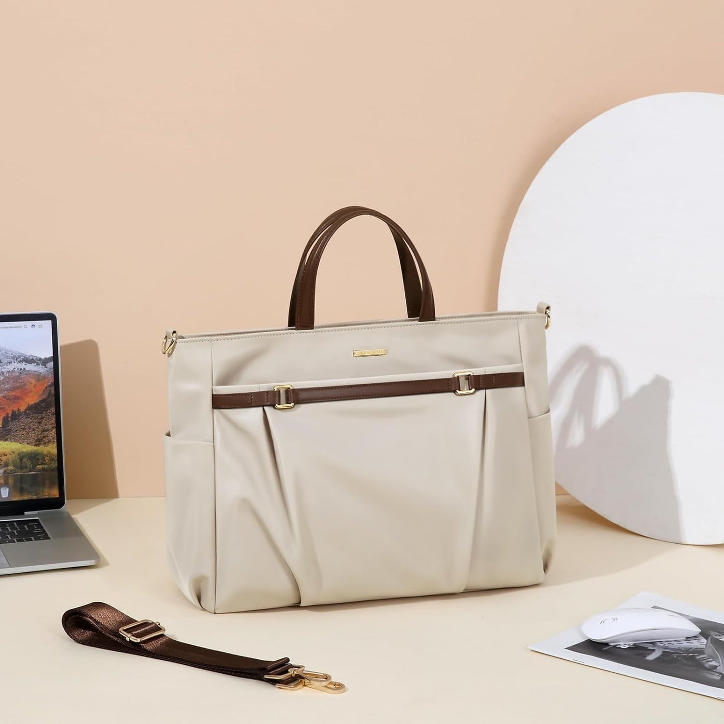 Laptop-Tragetasche für Damen, für die Arbeit, auf Reisen, stilvolle Handtasche, TEST！！！